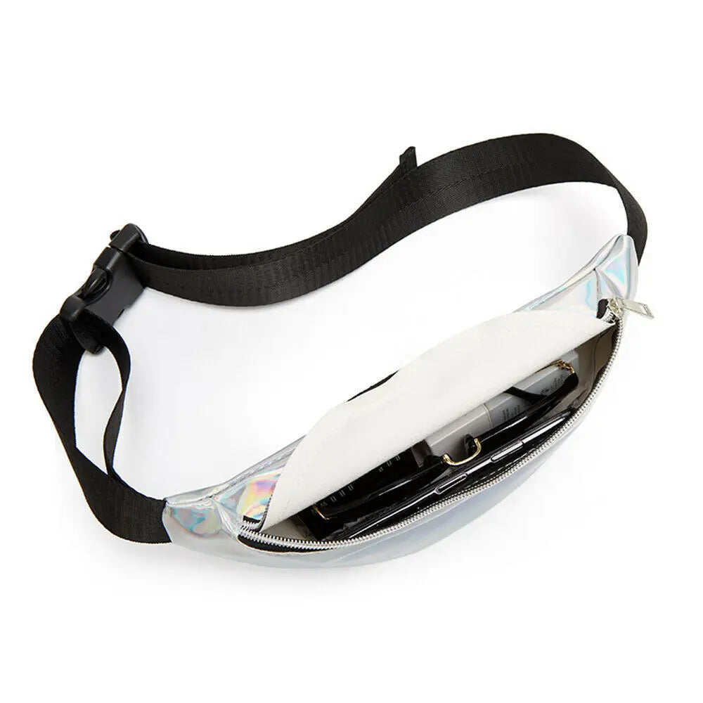 Sequin Women Waist Bag Fanny Pack Running Zip Belt Clutch Purse