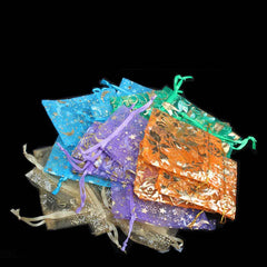 50 Pcs Mini Drawstring Organza Jewelry Pouch Gift Bags Wedding Candy Pendant