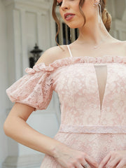 Lace Cold Shoulder Dress for Prom & Wedding