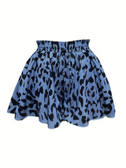  Leopard Print Paperbag Waist Drawstring Skort