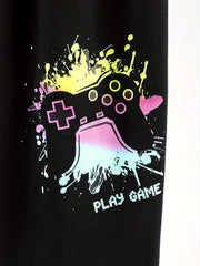 Boy's GAME START 2pc Sweatshirt & Sweatpants Set Paint Splash Gamepad