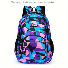 Large Capacity Colorblock Backpack Preppy College School Daypack