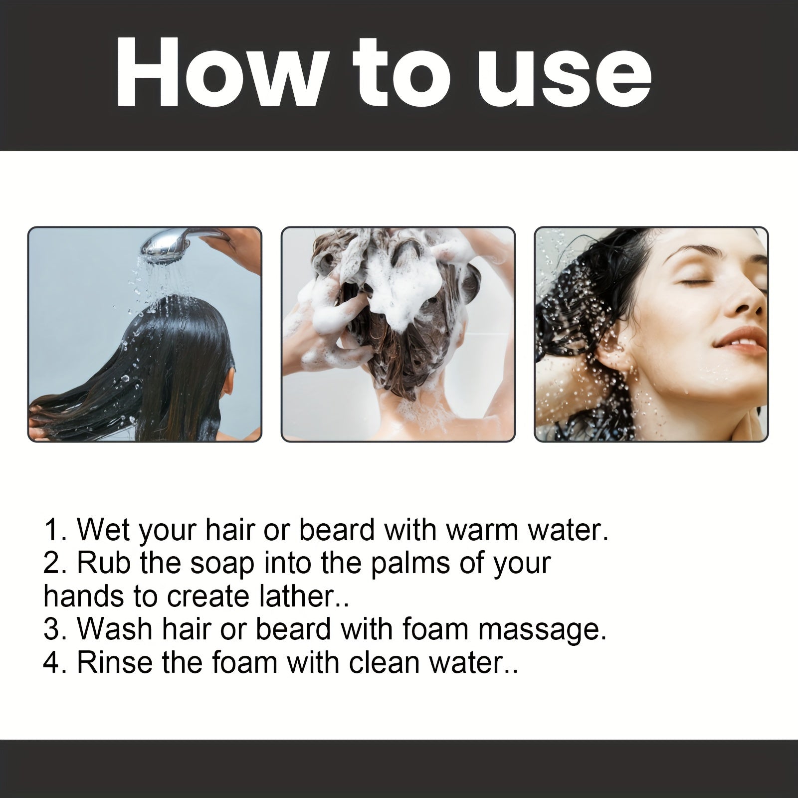 Gray Hair Darken Shampoo Bar Hair Cleaning Care Soap