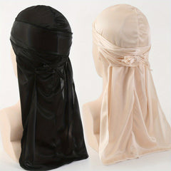 2pcs Stretch Durag Bandana Bandana Hat Long Tail Pirate Hat