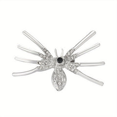 Gothic Inlaid Spider Brooch for Men