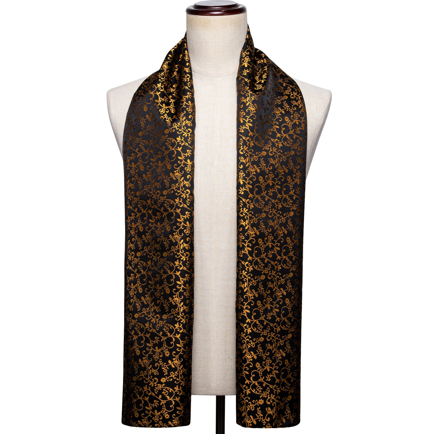 Barry Wang Mens Silk Paisley Floral Scarf Autumn Winter Shawl
