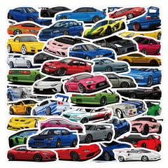 61-Piece JDM Car Stickers - Waterproof for Laptops, Phones