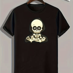 Skeleton Cartoon Print Men's Graphic T shirt for Summer
