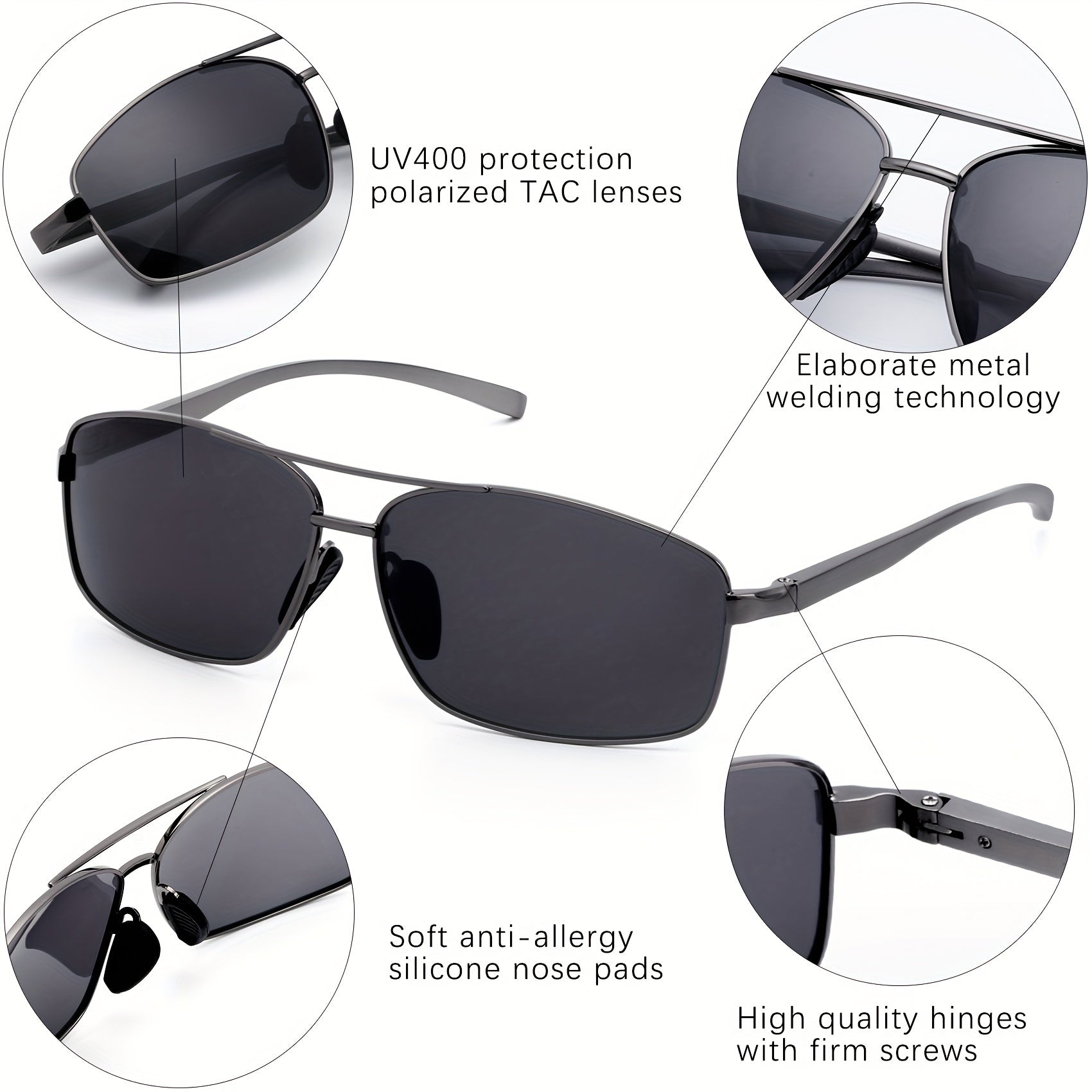 Polarized Sports Sunglasses Metal Frame UV Protection Summer Sunglasses