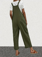  Casual Overalls Women's Plus Solid Knot Wide Leg Jumpsuit