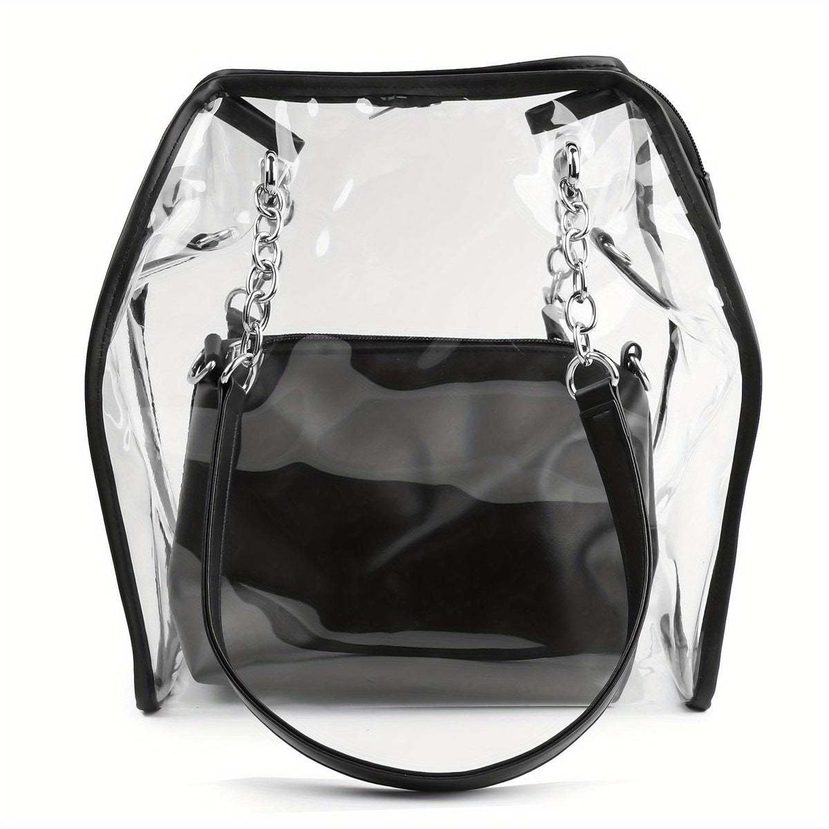 Clear Large Tote Bag Women's PVC Shoulder Handbag