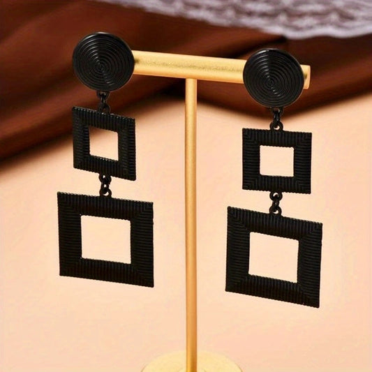 Geometric Square Dangle Earrings Sexy Style Alloy Jewelry Female Gift