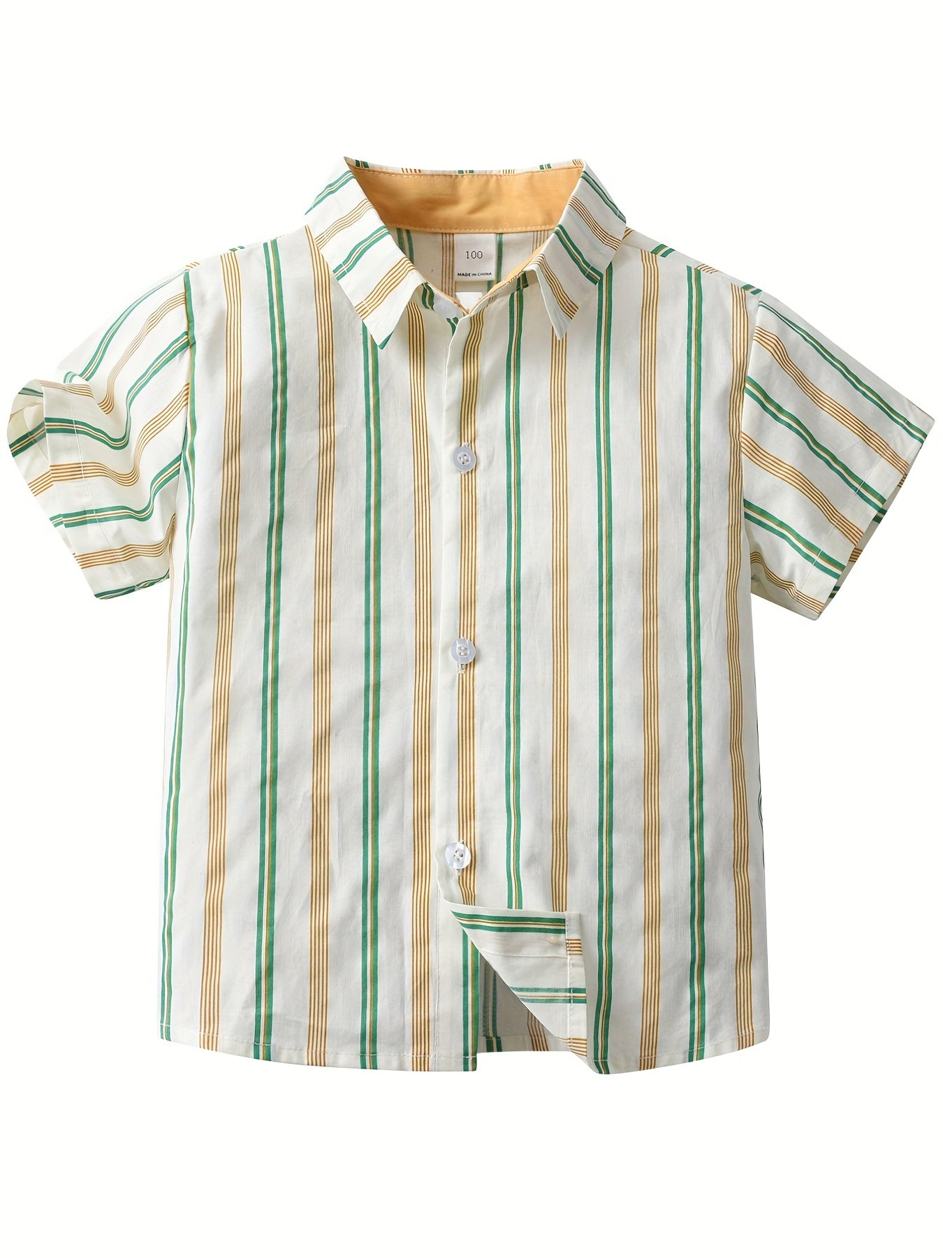 Boys Striped Shirt Preppy Style Summer Kids Clothes