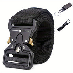 21inch Men's Nylon Tactical Belt Quick Release Buckle Elastic Stretch Canvas Web