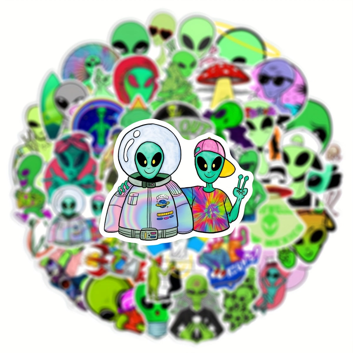 50pcs Aliens Series Doodle Stickers Waterproof DIY Decorative Stickers