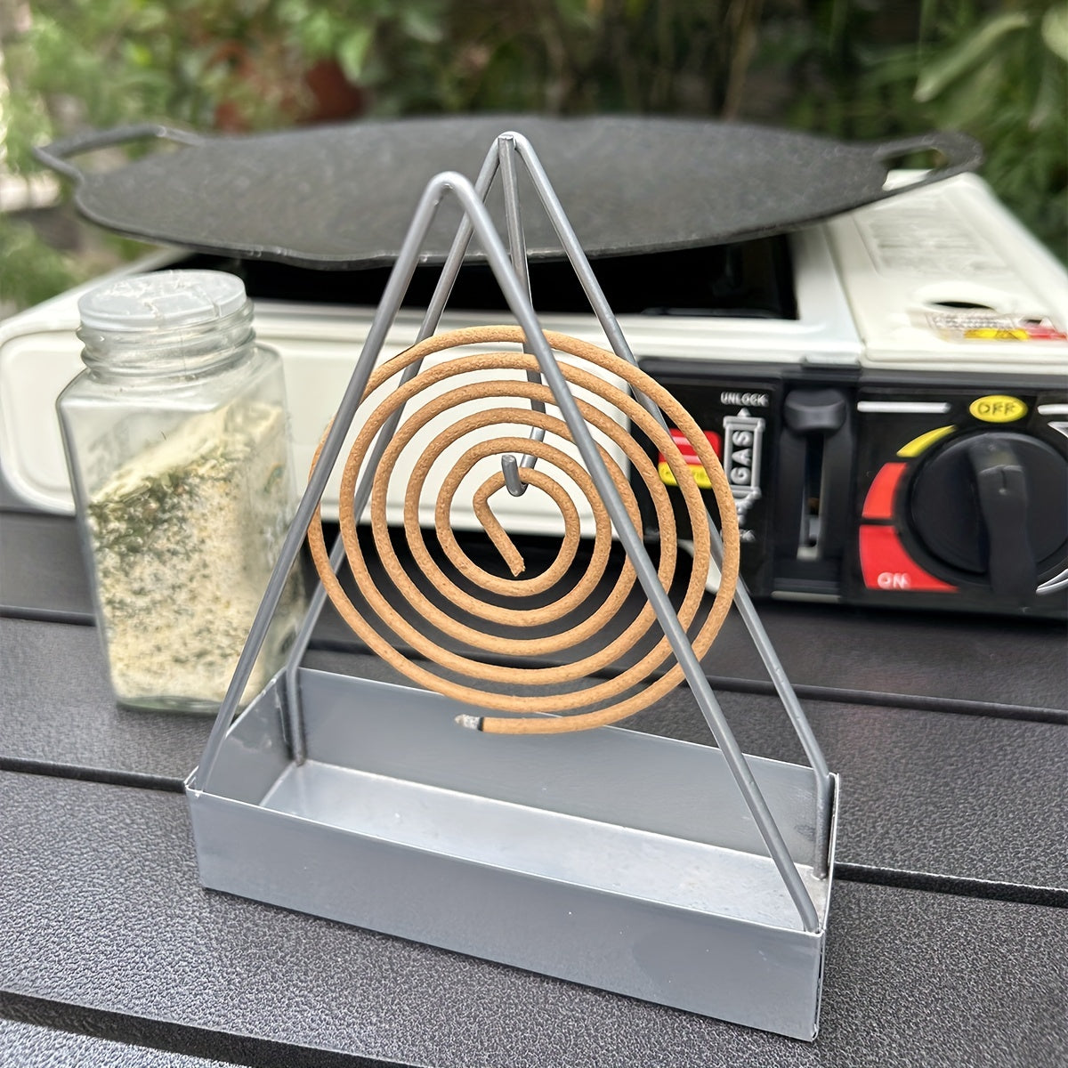 Metal Smoked Spiral Bracket - Home Garden Camping Triangle Shelf