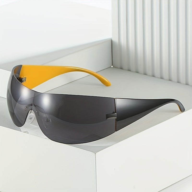 Ombre Lens Sunglasses Sports Hip Hop Style Rimless Eyewear UV Blocking