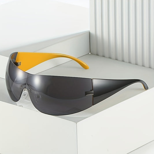 Ombre Lens Sunglasses Sports Hip Hop Style Rimless Eyewear UV Blocking