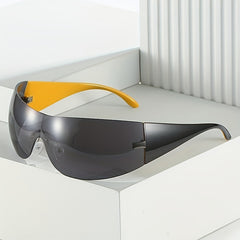 Ombre Lens Sunglasses Sports Hip Hop Style Rimless Eyewear UV Blocking