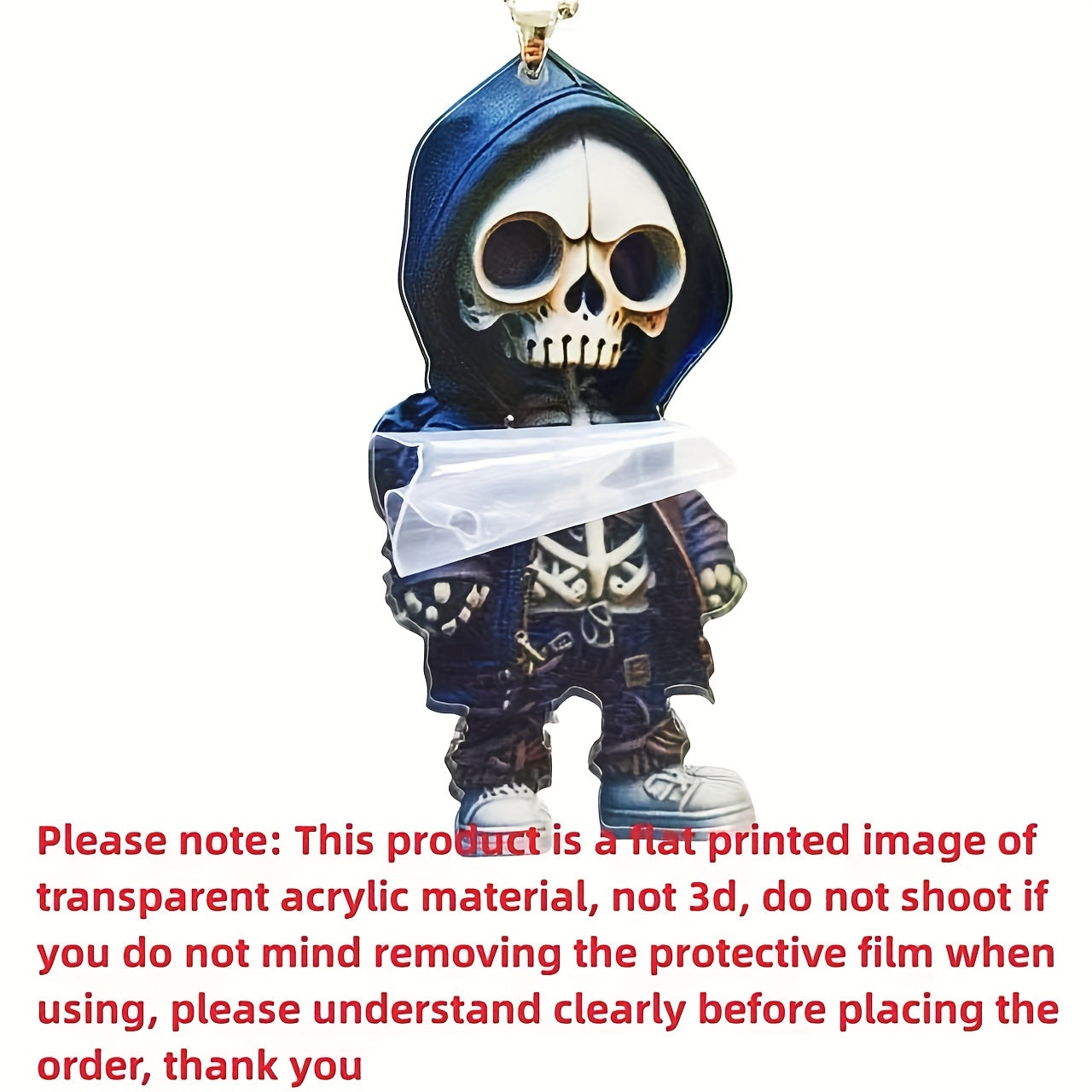 Halloween Christmas 2D Mini Skeleton Car Pendant Car Bag Keychain Decoration