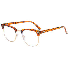 Classic Anti Light Glasses Frame Square Half Metal Half Frame