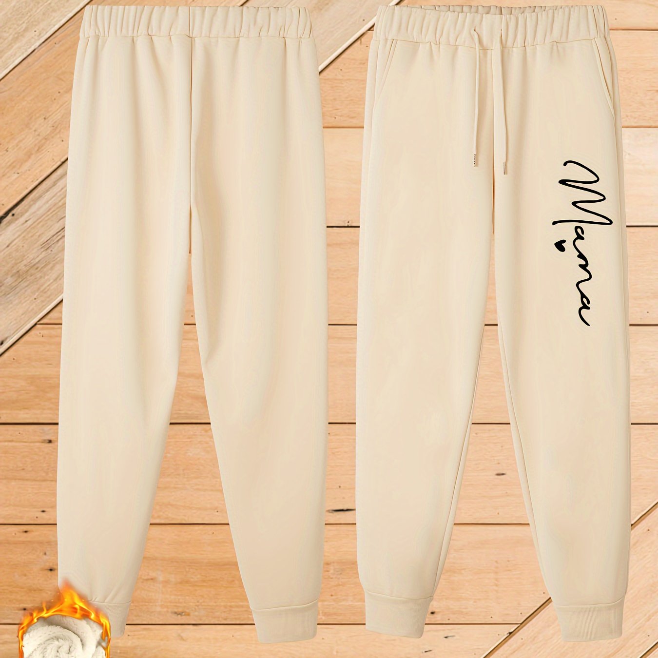  Casual Pants Women's Plus Letter Print Fleece Harem Trousers