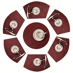 Set Of 7 Round Table Placemats Wedge Placemats With Centerpiece