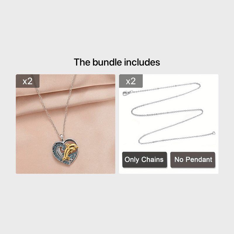 Love Pendant Necklace Dolphin Necklace Men's Anniversary Gift