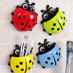 Ladybug Toothbrush Holder Wall Mounted Storage Shelf