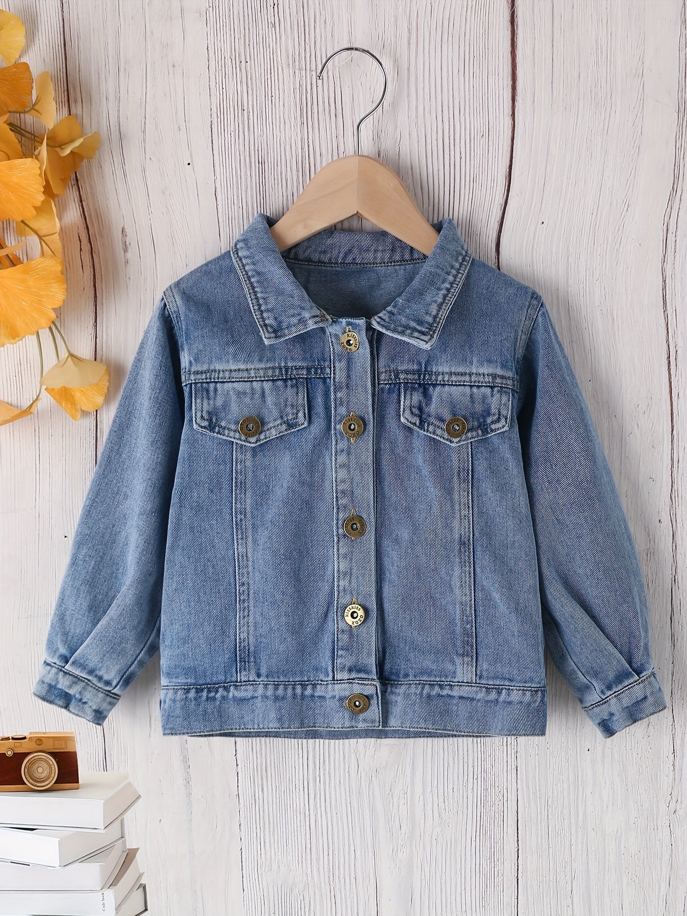 Boys Denim Jacket Button Down Lapel Coat