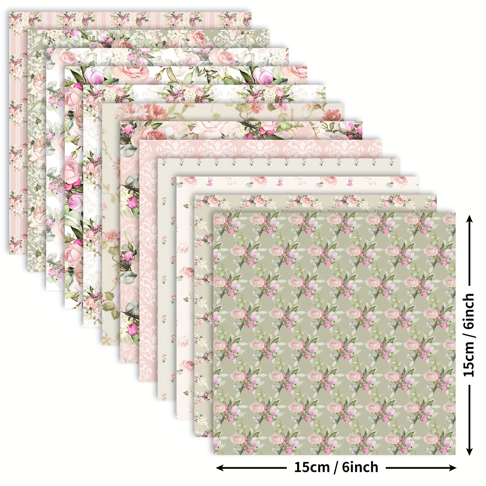 12pcs Flower Series Scrapbook Paper Background DIY Photo Album Art Card