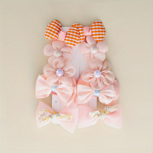 10 Pcs Kids Bow Hair Clips Flowers Hairpin Set for Girls 1 Year Old