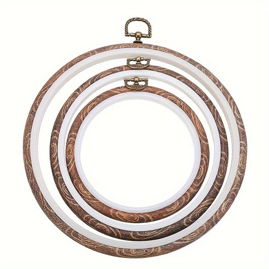 Vintage Cross Stitch Hoop DIY Embroidery Hoop Wood Grain Embroidery Frame
