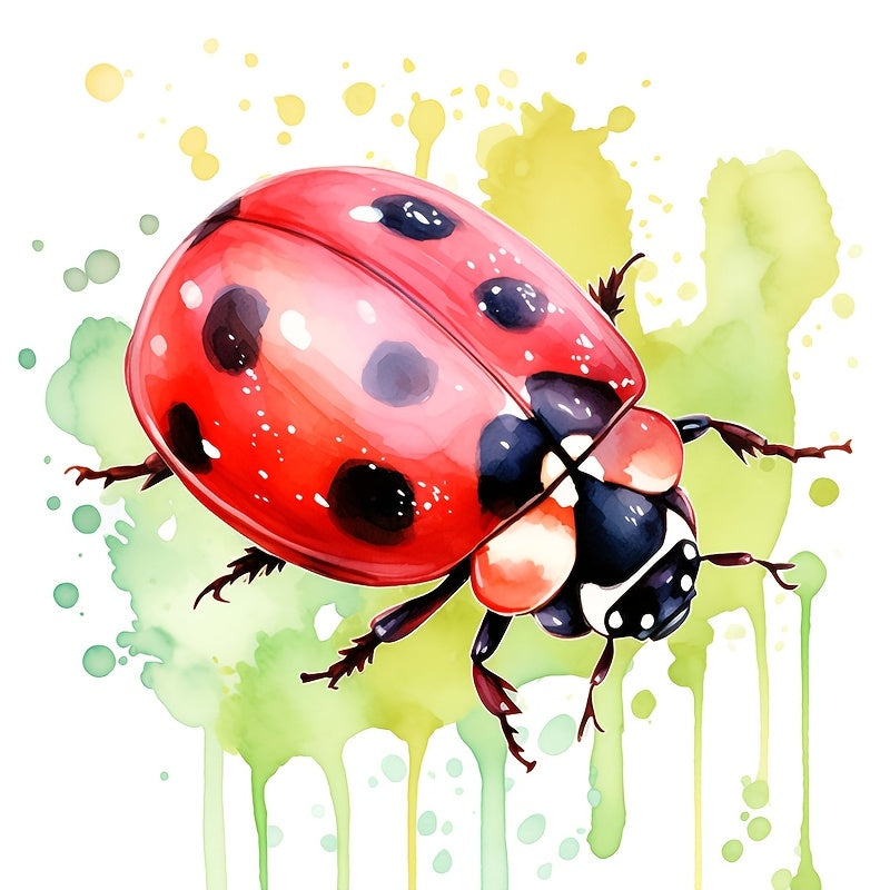 Watercolor Ladybug Pattern Stickers 4-in-1 Scratch Resistant Decals