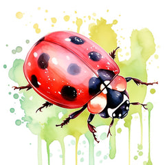 Watercolor Ladybug Pattern Stickers 4-in-1 Scratch Resistant Decals