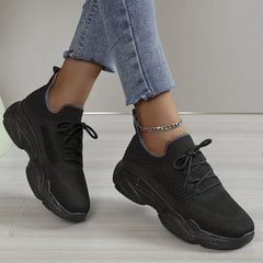 Women's Lace-Up Running Shoes Breathable Outdoor Sneakers
