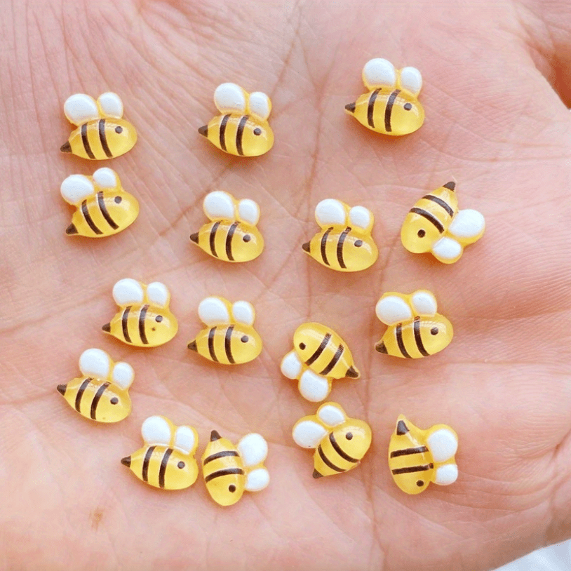10Pcs Mini Honeybee Resin Figurines for Jewelry Making & Accessories