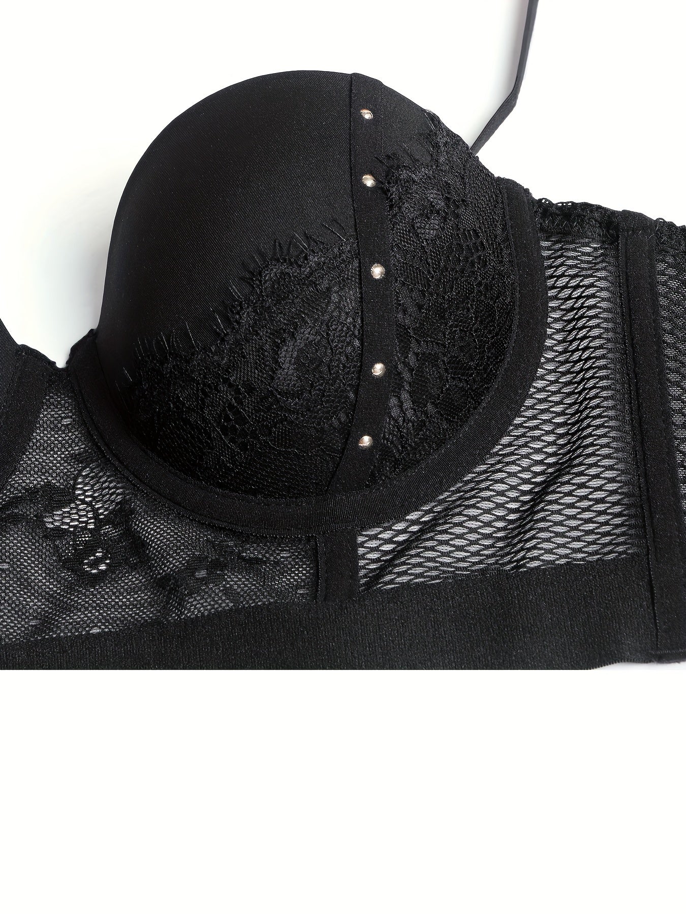 Push Up Bra with Contrast Lace Detail