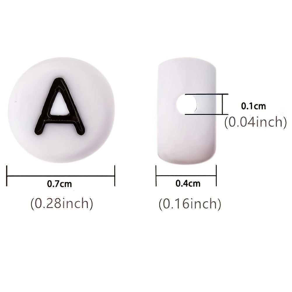 300pcs Round Letter Beads Acrylic Alphabet Number Beads For DIY Jewelry Making