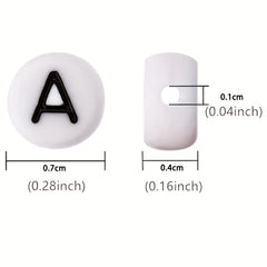 300pcs Round Letter Beads Acrylic Alphabet Number Beads For DIY Jewelry Making