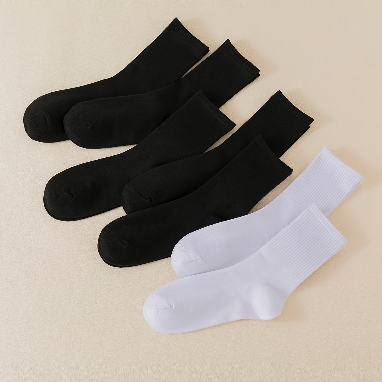 7 Pairs Breathable Crew Socks Women's Stockings
