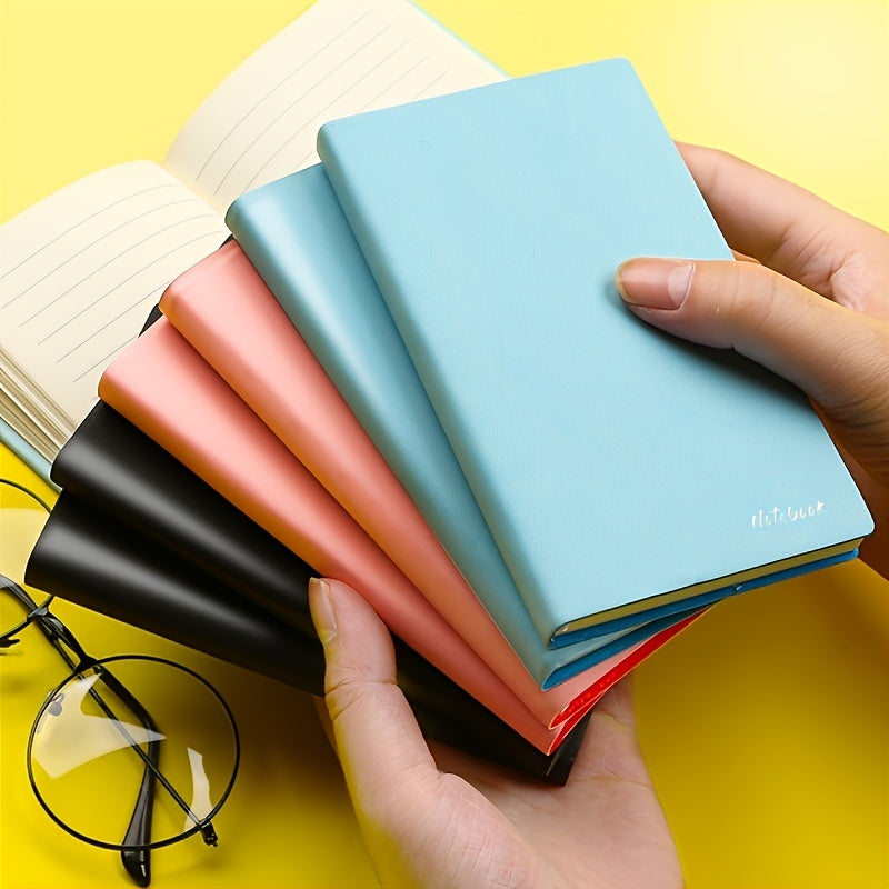 A7 Leather Mini Notebook 100 Sheets Portable Waterproof Cover Pink