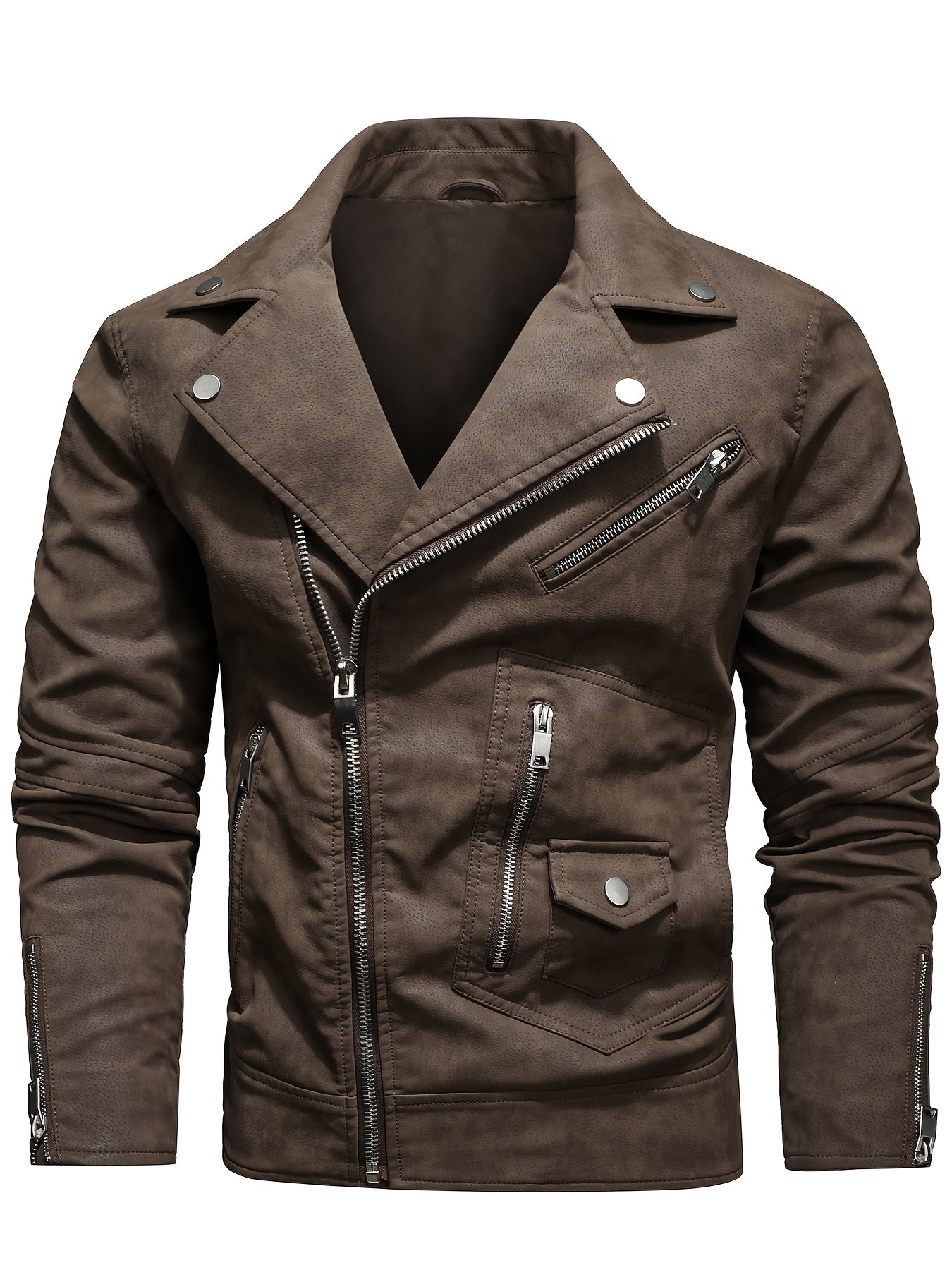 Men's Winter PU Leather Zipper Jacket