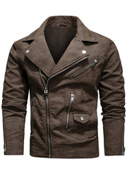 Men's Winter PU Leather Zipper Jacket