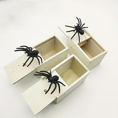 Spider Fright Thrill Wooden Box Prank Toy Gift