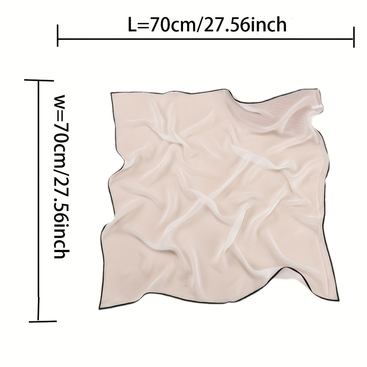 Satin Head Scarf Thin Breathable Square Scarf 69x85 cm