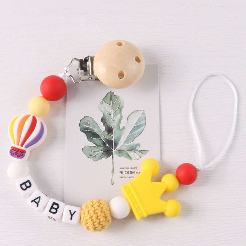 Silicone Hot Air Balloon Pacifier Clip Anti-drop Chain Holder