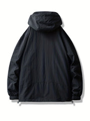 Men's Lightweight Hooded Windbreaker Jacket Zip Up Coat