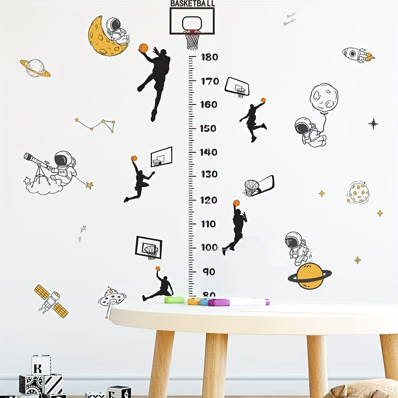 Basketball Boy Cartoon Astronaut Wall Sticker