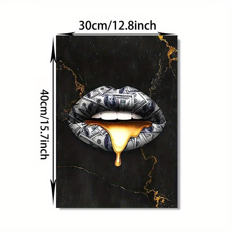 Creative Graffiti Mouth Wall Decor Canvas Painting 15.7x23.6in Unframed